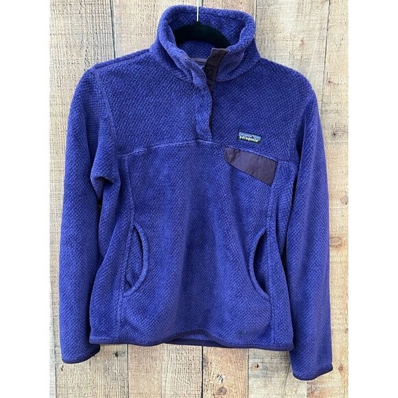 Patagonia Women’s Jacket 1/4 Snap-T Fleece Pullover Thermal Size Small Purple - Picture 4 of 12